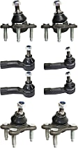 8-Piece Kit Front, Driver and Passenger Side Suspension Kit, Includes (4) Tie Rod End and (4) Ball Joint