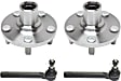 2-Wheel Set Front, Driver and Passenger Side Wheel Hub, 5 Lugs, Without Bearing, Includes (2) Wheel Hub and (2) Tie Rod End