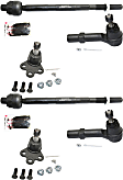 6-Piece Kit Front, Driver and Passenger Side Suspension Kit, Includes (2) Ball Joint and (4) Tie Rod End