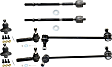 8-Piece Kit Front, Driver and Passenger Side Suspension Kit, Includes (2) Ball Joint, (4) Tie Rod End and (2) Sway Bar Link
