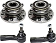 2-Wheel Set Front Wheel Hub, 5 Lugs, With Bearing, Includes (2) Tie Rod End and (2) Wheel Hub