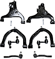 2007 Nissan Armada - 8-Piece Kit Front, Driver and Passenger Side, Upper and Lower Control Arm Kit,  Includes (4) Control Arm, (2) Sway Bar Link, and (2) Tie Rod End