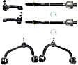 6-Piece Kit Front, Driver and Passenger Side, Upper Control Arm Kit, Includes (2) Control Arm and (4) Tie Rod End