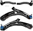 4-Piece Kit Front, Driver and Passenger Side, Lower Control Arm Kit, Includes (2) Control Arm and (2) Tie Rod End