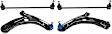 4-Piece Kit Front, Driver and Passenger Side, Lower Control Arm Kit, Includes (2) Control Arm and (2) Sway Bar Link