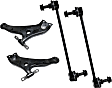 4-Piece Kit Front, Driver and Passenger Side, Lower Control Arm Kit, Includes (2) Control Arm and (2) Sway Bar Link