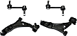 4-Piece Kit Front, Driver and Passenger Side, Lower Control Arm Kit, Includes (2) Control Arm and (2) Sway Bar Link
