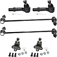 6-Piece Kit Front, Driver and Passenger Side Suspension Kit, Includes (2) Ball Joint, (2) Tie Rod End and (2) Sway Bar Link
