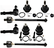 8-Piece Kit Front, Driver and Passenger Side Suspension Kit, Includes (4) Ball Joint and (4) Tie Rod End