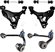 6-Piece Kit Front, Driver and Passenger Side, Upper and Lower Control Arm Kit, Includes (4) Control Arm and (2) Sway Bar Link