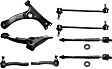 8-Piece Kit Front, Driver and Passenger Side, Lower Control Arm Kit, Includes (2) Control Arm, (2) Sway Bar Link, and (4) Tie Rod End