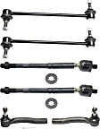 6-Piece Kit Front, Driver and Passenger Side Suspension Kit, Includes (2) Sway Bar Link and (4) Tie Rod End