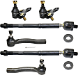 6-Piece Kit Front, Driver and Passenger Side Suspension Kit, Includes (4) Tie Rod End and (2) Ball Joint