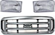 3-Piece Kit Grille Painted Silver, Includes (2) Headlight and (1) Grille Assembly