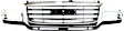 2006 GMC Sierra 3500 - 5-Piece Kit Grille, Chrome Shell with Painted Black Insert, Crew Cab Pickup,  Includes (1) Grille Assembly, (2) Headlight, and (2) Headlight Bracket