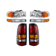 6-Piece Kit Driver and Passenger Side Halogen Tail Light, With bulb(s), Includes (2) Headlight, (2) Parking Light, and (2) Tail Light
