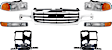 7-Piece Kit Grille Chrome Shell with Painted Black Insert, Includes (2) Headlight, (2) Headlight Bracket, (2) Parking Light and (1) Grille Assembly