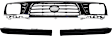 3-Piece Kit Grille Chrome Shell with Painted Black Insert, Includes (2) Headlight Filler and (1) Grille Assembly
