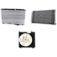3-Piece Kit A/C Condenser, 2.4L, 4Cyl, Includes (1) A/C Condenser, (1) Cooling Fan Assembly and (1) Radiator