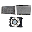 3-Piece Kit A/C Condenser, 1.5L, 4Cyl, Includes (1) A/C Condenser, (1) Cooling Fan Assembly and (1) Radiator