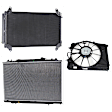 3-Piece Kit A/C Condenser, 3.5L, 6Cyl, Includes (1) A/C Condenser, (1) Cooling Fan Assembly and (1) Radiator