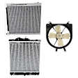 1996 Honda Civic - 3-Piece Kit A/C Condenser, 1.6L 4Cyl,  Includes (1) A/C Condenser, (1) Cooling Fan Assembly, and (1) Radiator