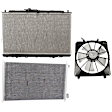 2002 Acura TL - 3-Piece Kit A/C Condenser, 3.2L 6Cyl,  Includes (1) A/C Condenser, (1) Cooling Fan Assembly, and (1) Radiator