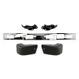 5-Piece Kit, Front, Driver and Passenger Side Bumper, Chrome, Includes (1) Bumper, (2) Bumper Bracket, and (2) Bumper End
