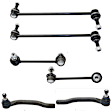 6-Piece Kit Front, Driver and Passenger Side, Outer Tie Rod End Includes (4)Sway Bar Link and (2)Tie Rod End
