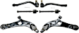 6-Piece Kit Front, Driver and Passenger Side, Lower Control Arm, includes (4)Tie Rod End and (2)Control Arm