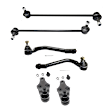 6-Piece Kit Front, Driver and Passenger Side, Outer Tie Rod End, Includes (2) Ball Joint, (2) Sway Bar Link, and (2) Tie Rod End