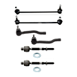 6-Piece Kit Front, Driver and Passenger Side Sway Bar Link, Includes (4)Tie Rod End and (2)Sway Bar Link