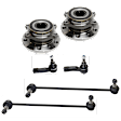 2015 Volkswagen Jetta - 2-Wheel Set Front and Rear Wheel Hub, Front Wheel Drive, FWD, 5 Lugs, With Bearing, Includes (2) Sway Bar Link, (2) Tie Rod End and (2) Wheel Hub