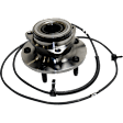 2-Wheel Set Front Wheel Hub, 5 Lugs, With Bearing, With Sensor, 4WD, Includes (2) Wheel Hub, (2) Brake Disc and (1) Brake Pad Set