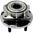 2-Wheel Set Front, Driver and Passenger Side Wheel Hub, 5 Lugs, With Bearing, includes (2) Brake Disc, (1) Brake Pad Set, and (2) Wheel Hub