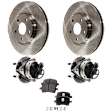 2012 Chevrolet Malibu LT - 2-Wheel Set Front Wheel Hub, 4-Wheel ABS, 5 Lugs, With Bearing, With Sensor,  Includes (2) Disc, (1) Pad Set, and (2) Wheel Hub