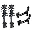 4-Piece Kit Front, Driver and Passenger Side Fully Loaded Strut, includes (2) Control Arm and (2) Loaded Strut
