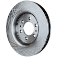 2-Wheel Set Front Brake Kit, Plain Surface, 6 Lugs, 350.01 mm, Ceramic, Includes (1) 4WD Actuator, (2) Brake Disc, and (1) Brake Pad Set