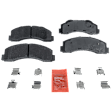 2-Wheel Set Front Brake Kit, Plain Surface, 6 Lugs, 350.01 mm, Ceramic, Includes (1) 4WD Actuator, (2) Brake Disc, and (1) Brake Pad Set