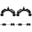 4-Piece Kit Front, Driver and Passenger Side, Upper Control Arm, includes (2)Control Arm and (2)Sway Bar Link