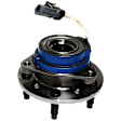 2-Wheel Set Front, Driver and Passenger Side Wheel Hub, 5 Lugs, With Bearing, With Sensor, FWD, includes (2) Brake Disc, (1) Brake Pad Set, and (2) Wheel Hub