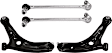4-Piece Kit Front, Driver and Passenger Side, Lower Control Arm, includes (2)Control Arm and (2)Sway Bar Link
