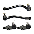4-Piece Kit Front, Driver and Passenger Side, Outer Tie Rod End, Includes (2) Tie Rod End and (2) Ball Joint