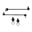 4-Piece Kit Front, Driver and Passenger Side, Lower Ball Joint, includes (2)Ball Joint and (2)Sway Bar Link