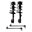 4-Piece Kit Front, Driver and Passenger Side Fully Loaded Strut, FWD, Includes (2) Sway Bar Link and (2) Shock Absorber and Strut Assembly