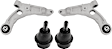 4-Piece Kit Front, Driver and Passenger Side, Lower Control Arm, includes (2)Ball Joint and (2)Control Arm