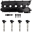 5-Piece Kit Valve Cover, includes (4) Ignition Coil and (1) Valve Cover