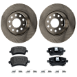 2-Wheel Set Rear Brake Disc and Pad Kit, Plain Surface 5 Lugs 286 mm, Includes (2) Disc and (1) Pad Set