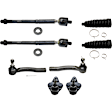 8-Piece Kit Front, Driver and Passenger Side, Lower Ball Joint, includes (4)Tie Rod End, (2)Ball Joint and (2)Steering Rack Boot
