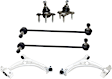 6-Piece Kit Front, Driver and Passenger Side, Lower Control Arms, Includes (2)Ball Joint, (2)Control Arm and (2)Sway Bar Link